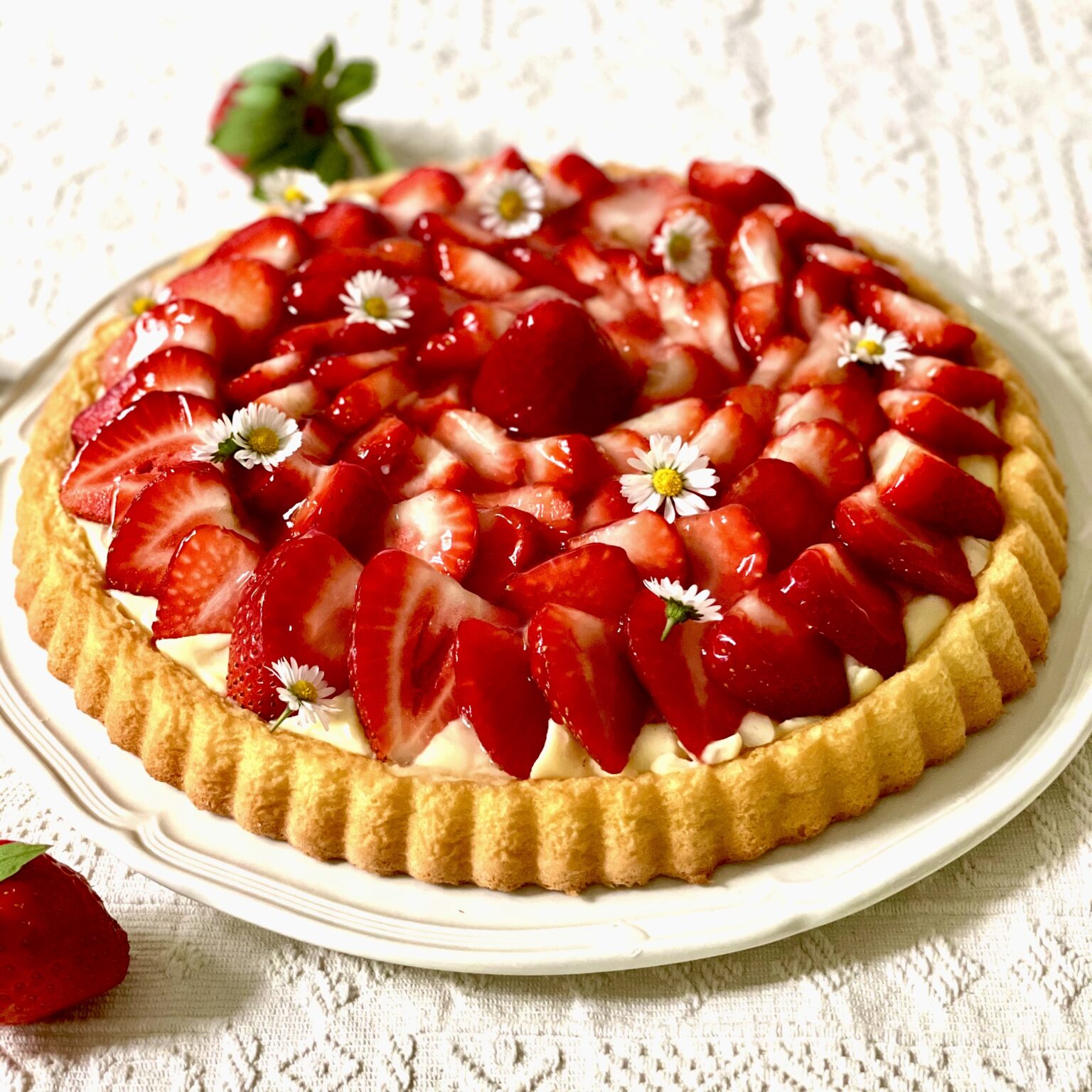 Erdbeerkuchen mit Puddingcreme - Hunger auf Süßes